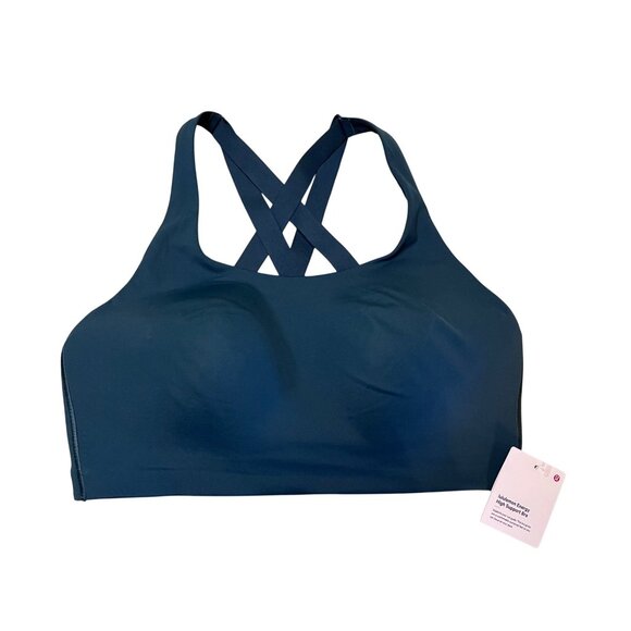 Lululemon Energy High Support Sports Bra 38DD Indochine Blue Adjustable Straps - Picture 1 of 4